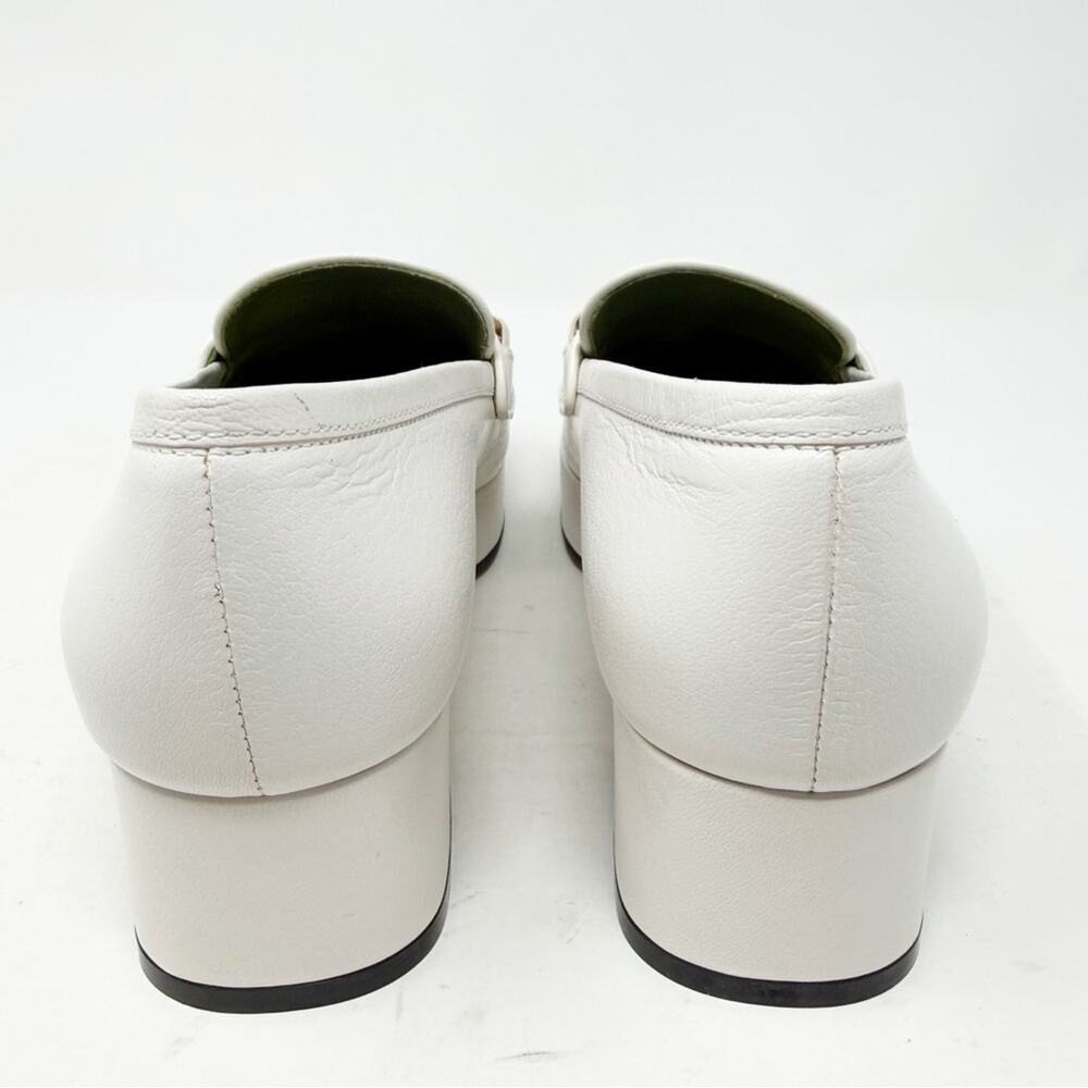 Gucci Houdan Horsebit Platform Loafers White Leather Womens Size EU 36 - Picture 4 of 11